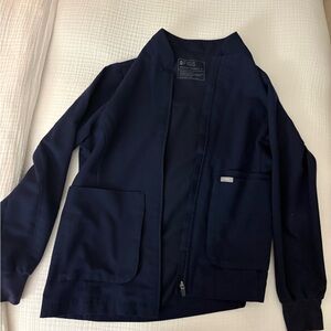 Figs Sebina Scrub Jacket in navy blue